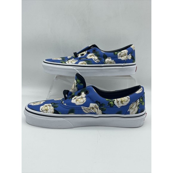 Vans Floral Lapis Blue Low Top Skate Shoes Men Size 5 Women 6.5 721356 - Picture 2 of 7